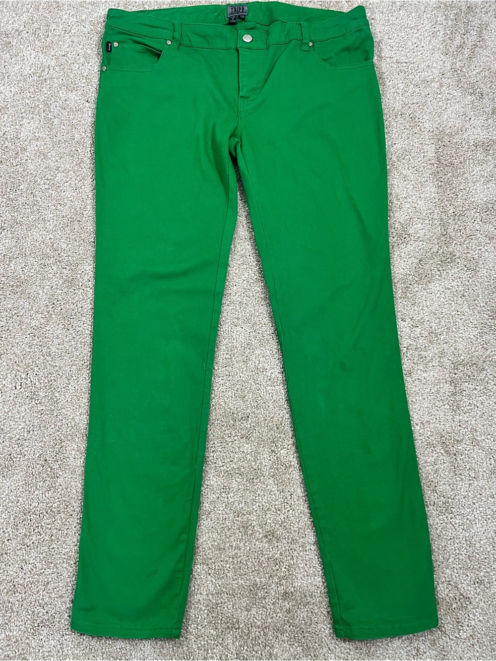 Tripp NYC Kelly Green Slim Fit Straight-Leg Pants. Size 32/15